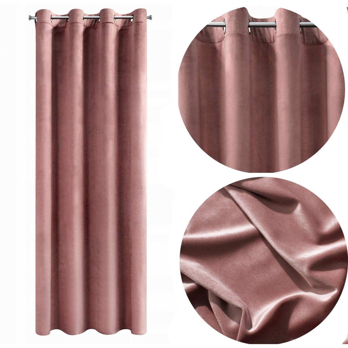 Zasłona Półzaciemniająca Kółka Welurowa Welwet Velvet Aksamitna Gładka