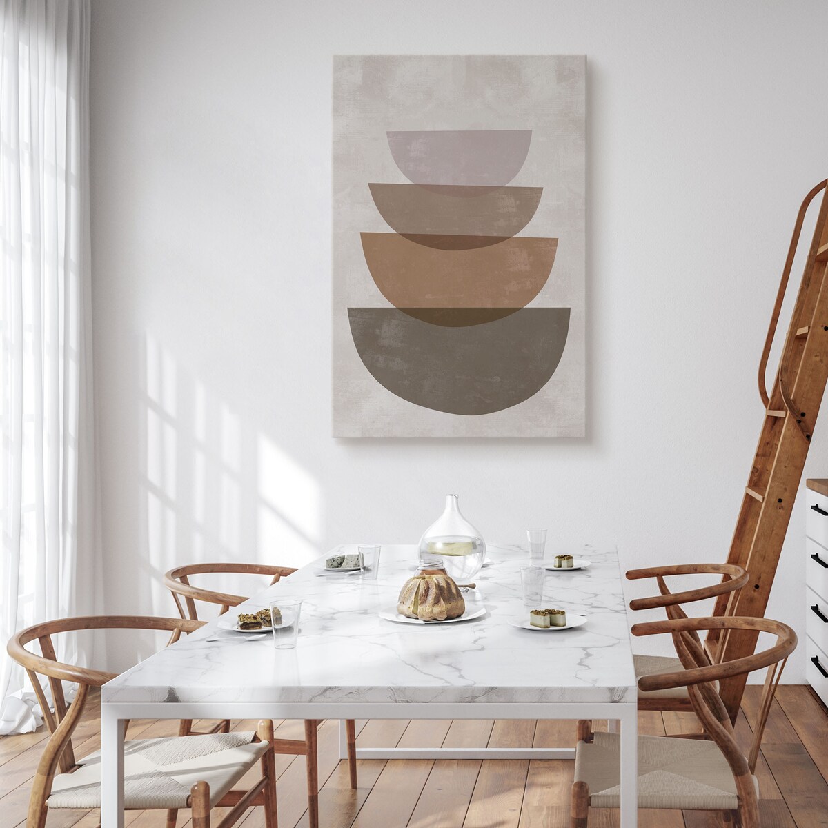 Obraz Betonowe Japońskie Misy Boho 80x120cm