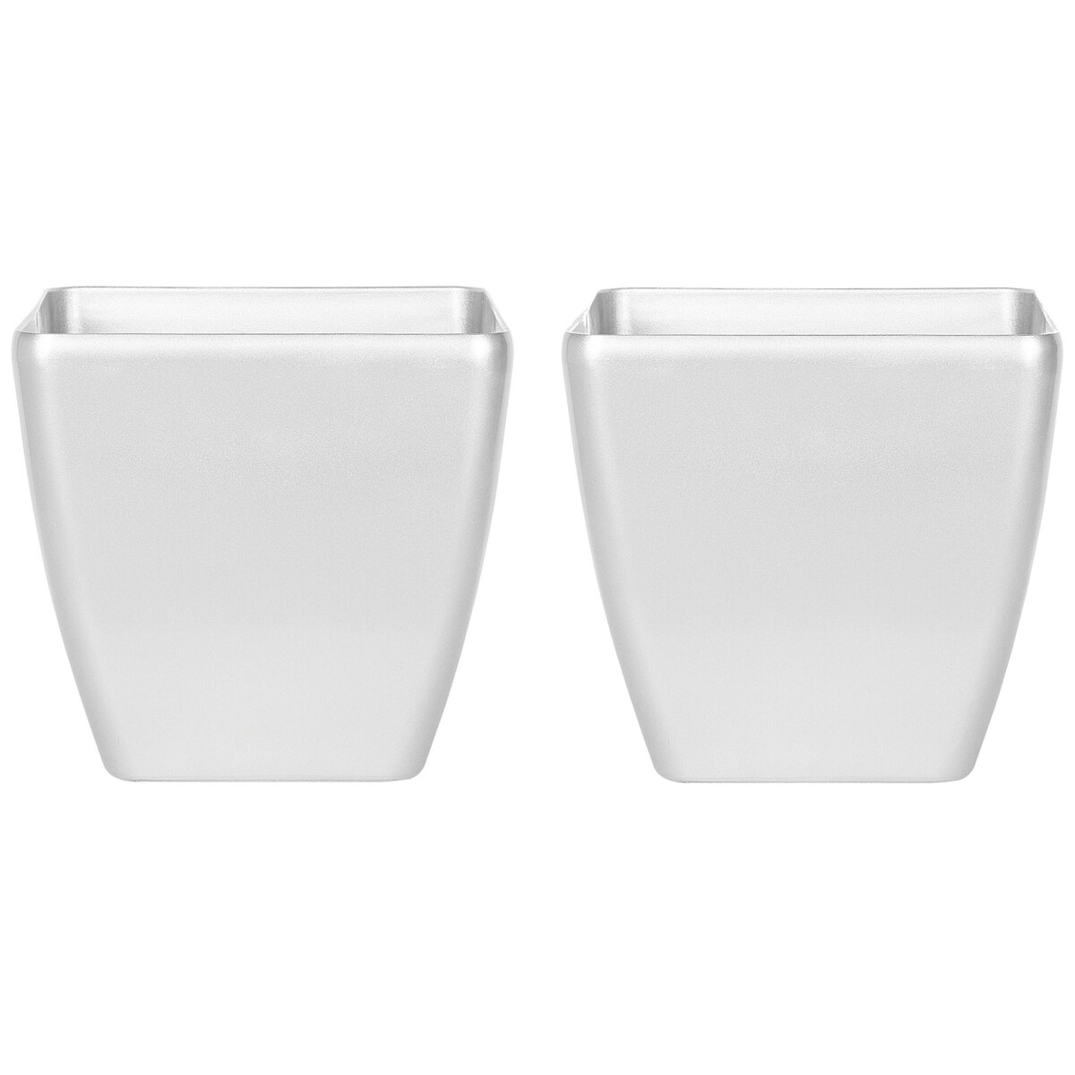 Zestaw 2 doniczek 42 x 42 x 41 cm srebrna ASTRAS