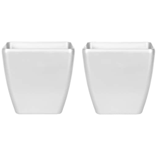 Zestaw 2 doniczek 42 x 42 x 41 cm srebrna ASTRAS