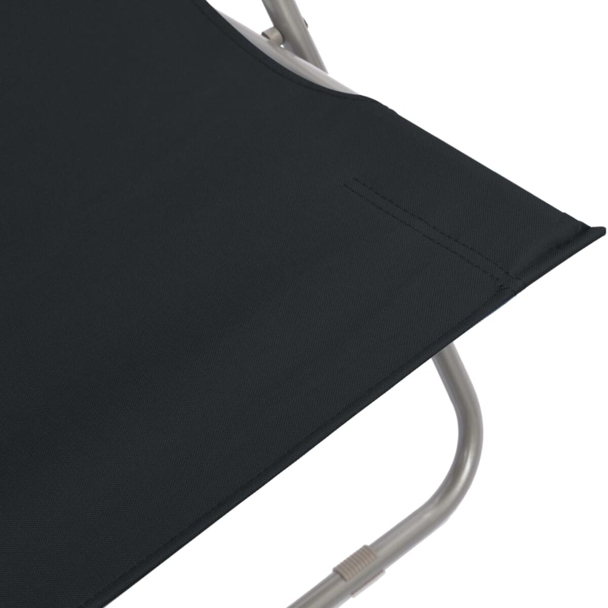 vidaXL Składane krzesła plażowe, 2 szt., stal i tkanina Oxford, czarne