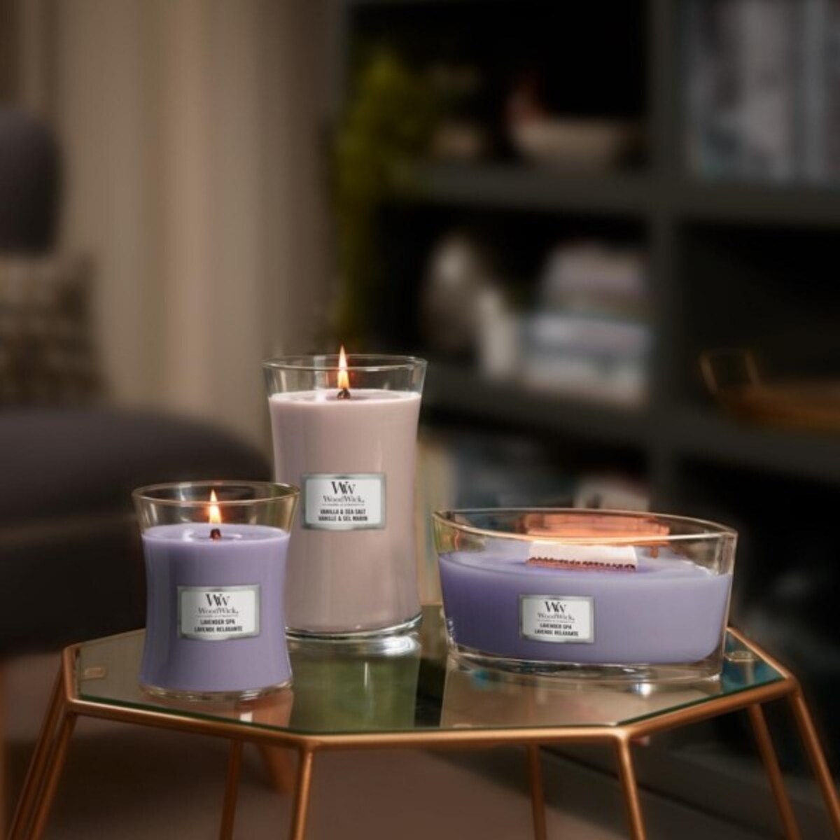 WoodWick świeca średnia LAVENDER SPA