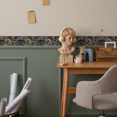 Samoprzylepny Pasek Ozdobny LIŚCIE Tropikalne Abstrakcja Styl Glamour