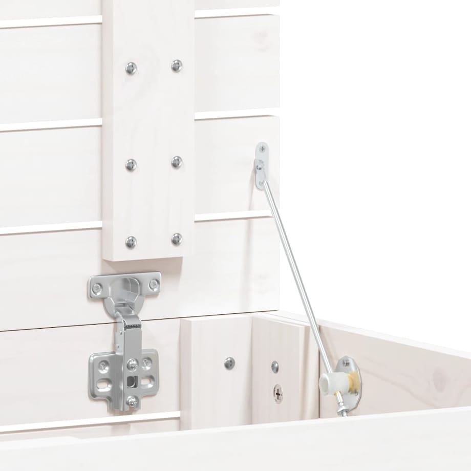 vidaXL Kosz na pranie, biały, 44x44x66 cm, lite drewno sosnowe