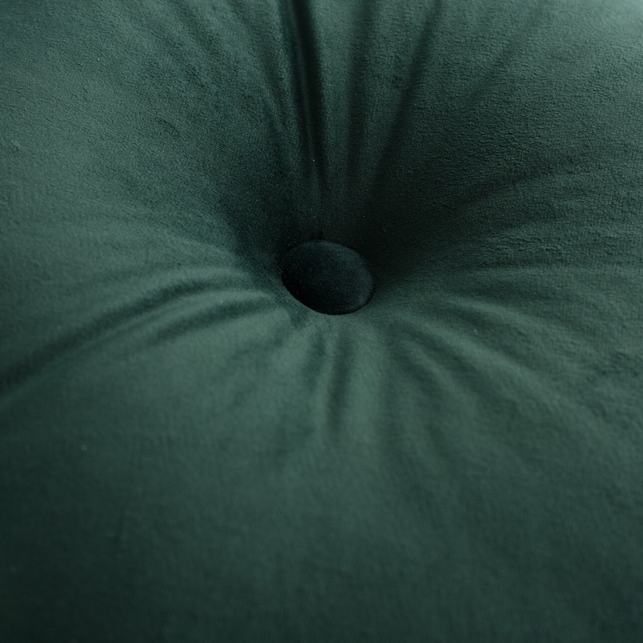 Poduszka okrągła z guzikiem, ciemny zielony, ⌀37 cm, Velvet