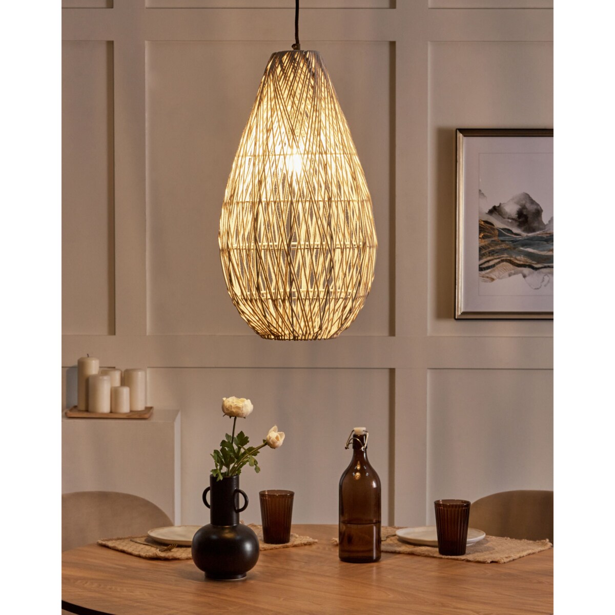 Lampa wisząca ANNOTTO Bawełna Beżowy