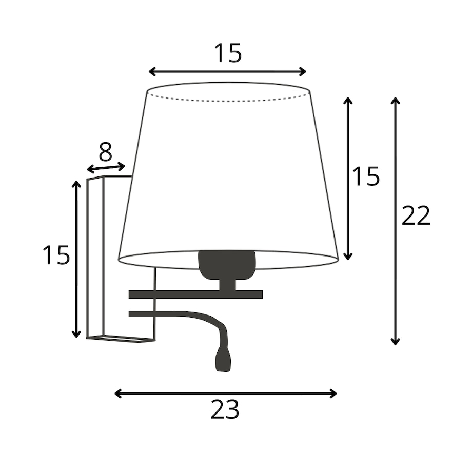 Kinkiet LED lampa ścienna lampa na ścianę z abażurem stożek MOTO