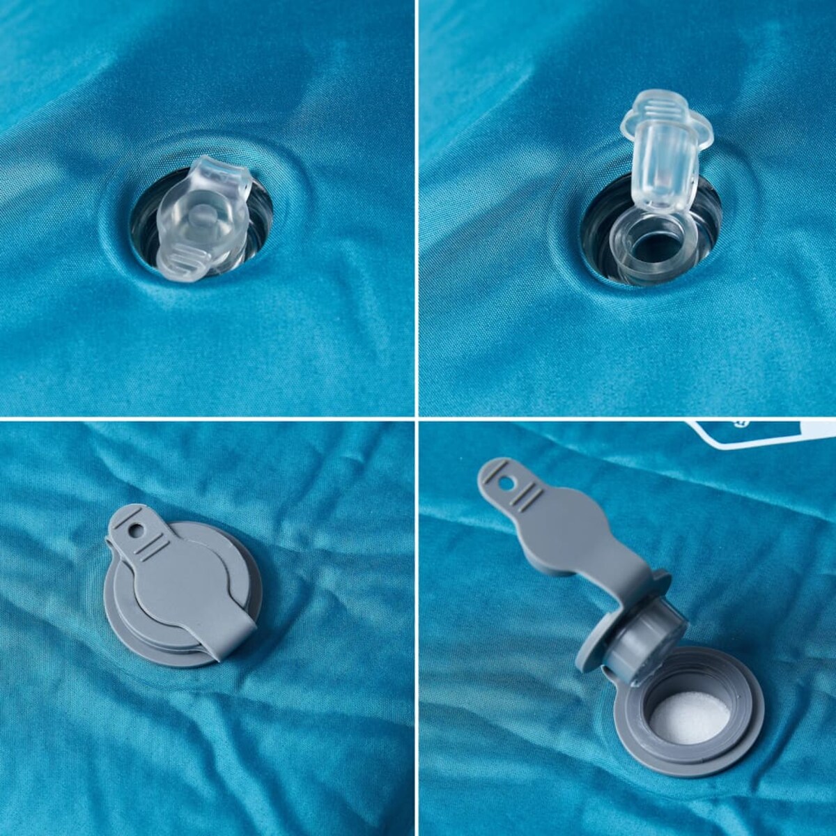 vidaXL Materac samopompujący z poduszką, 1-osobowy, turkusowy