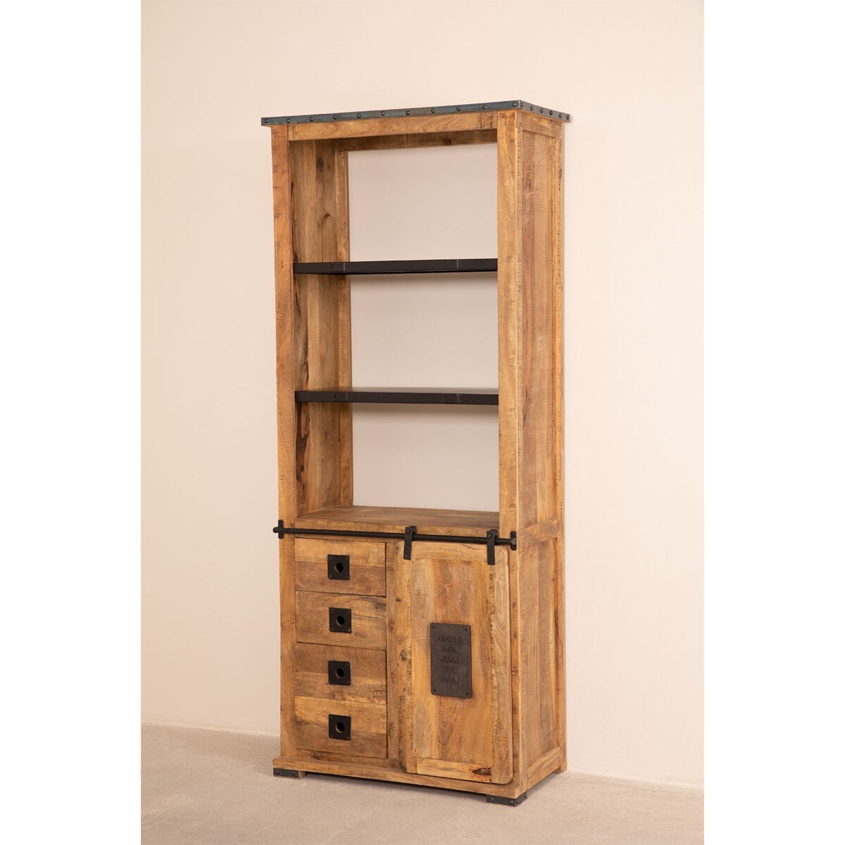 Regał z szufladami drewno mango Elei 211 cm