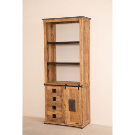 Regał z szufladami drewno mango Elei 211 cm