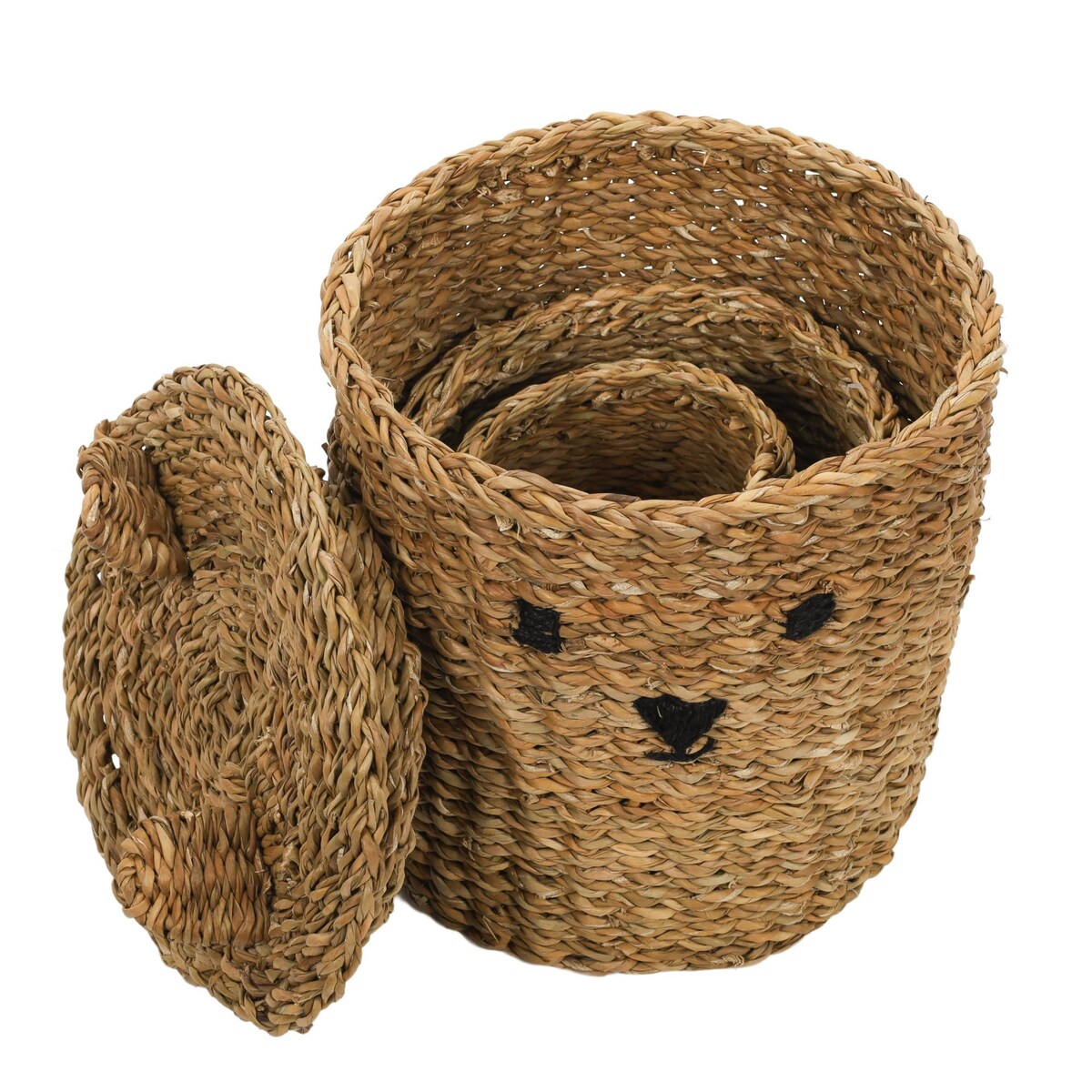 Komplet 3 koszy na zabawki 31x26 cm MISIE z uszkami