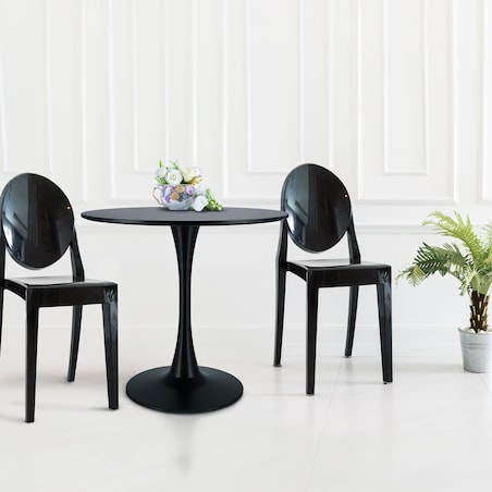 Nowoczesny Czarny Okrągły Stół Do Salonu Jadalni Kuchni