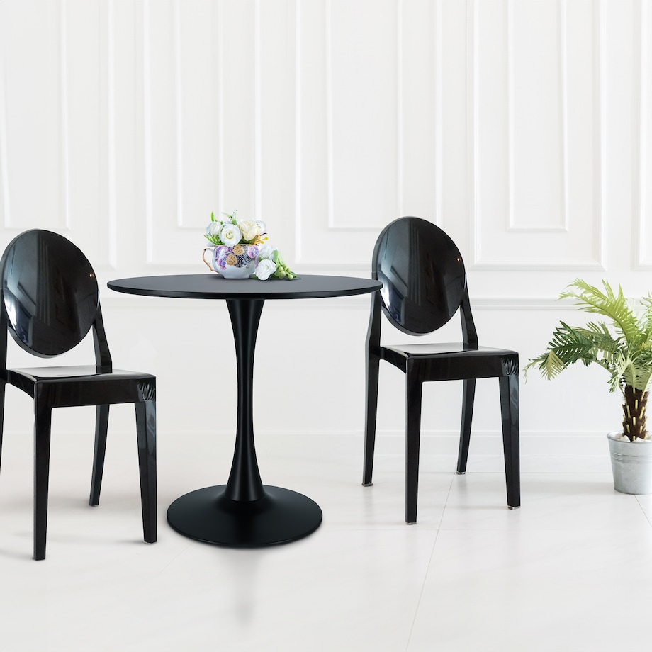 Nowoczesny Czarny Okrągły Stół Do Salonu Jadalni Kuchni