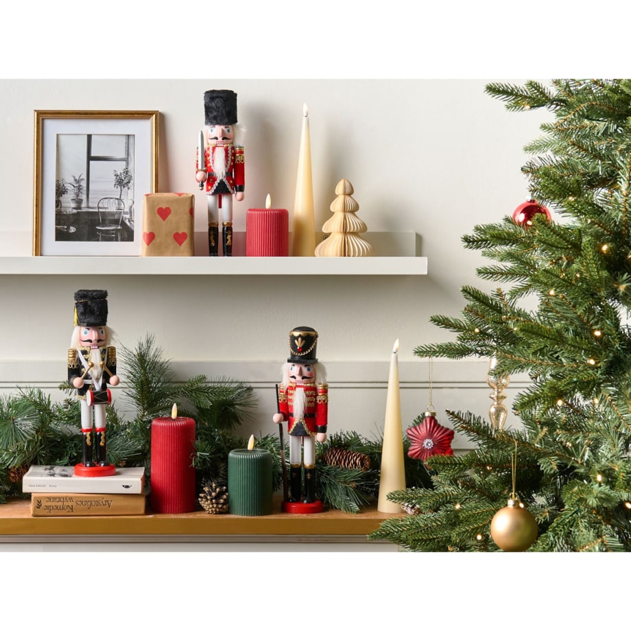 Figurka dekoracyjna LAGAN Dziadek do orzechów 30 cm Czerwony