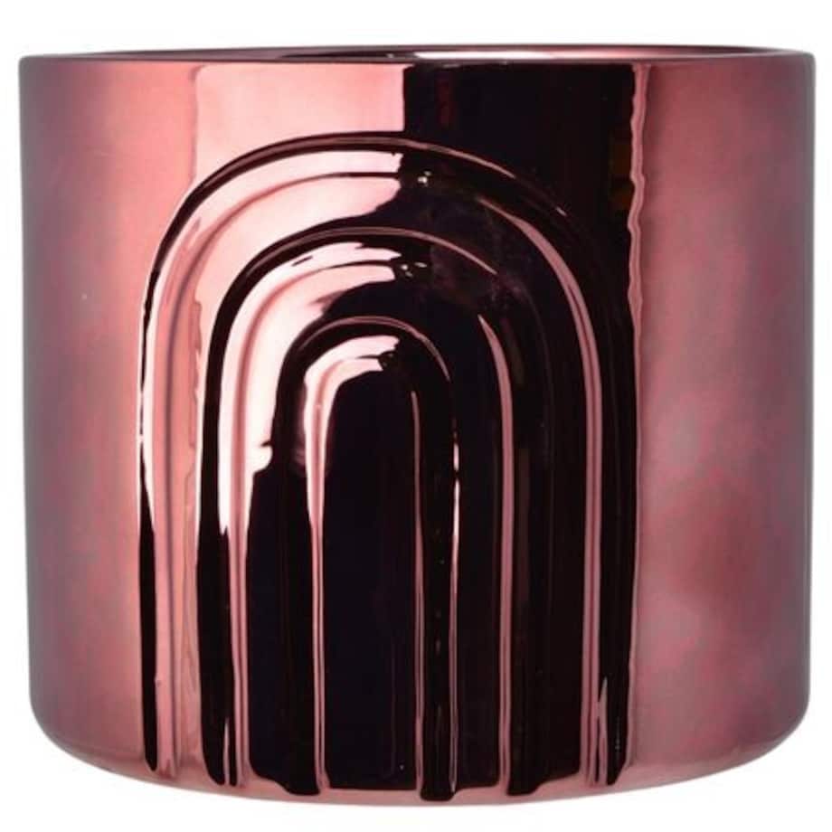 Doniczka kamionkowa 20,5x20,5x18 cm HUDON burgundowa