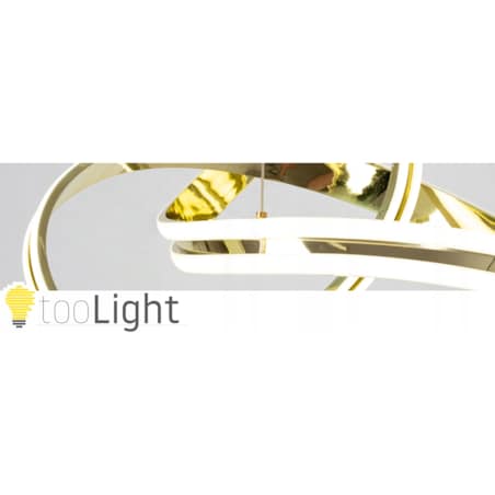 Lampa Sufitowa Wisząca Metal Ring Gold Led + Pilot