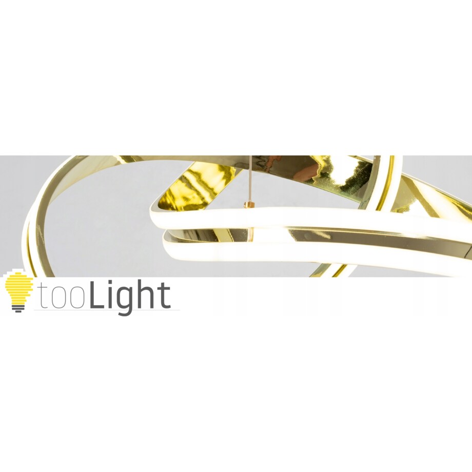 Lampa Sufitowa Wisząca Metal Ring Gold Led + Pilot