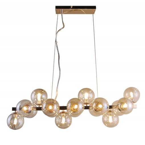 Modernistyczna lampa wisząca Marbelio złote przydymione