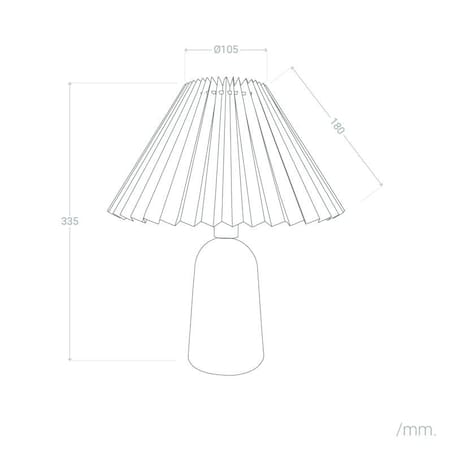 Lampa stołowa z drewniana khaki Plisse 33,5 cm