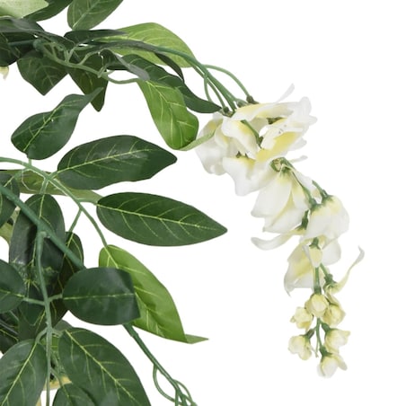 vidaXL Sztuczna wisteria, 840 liści, 120 cm, zielono-biała