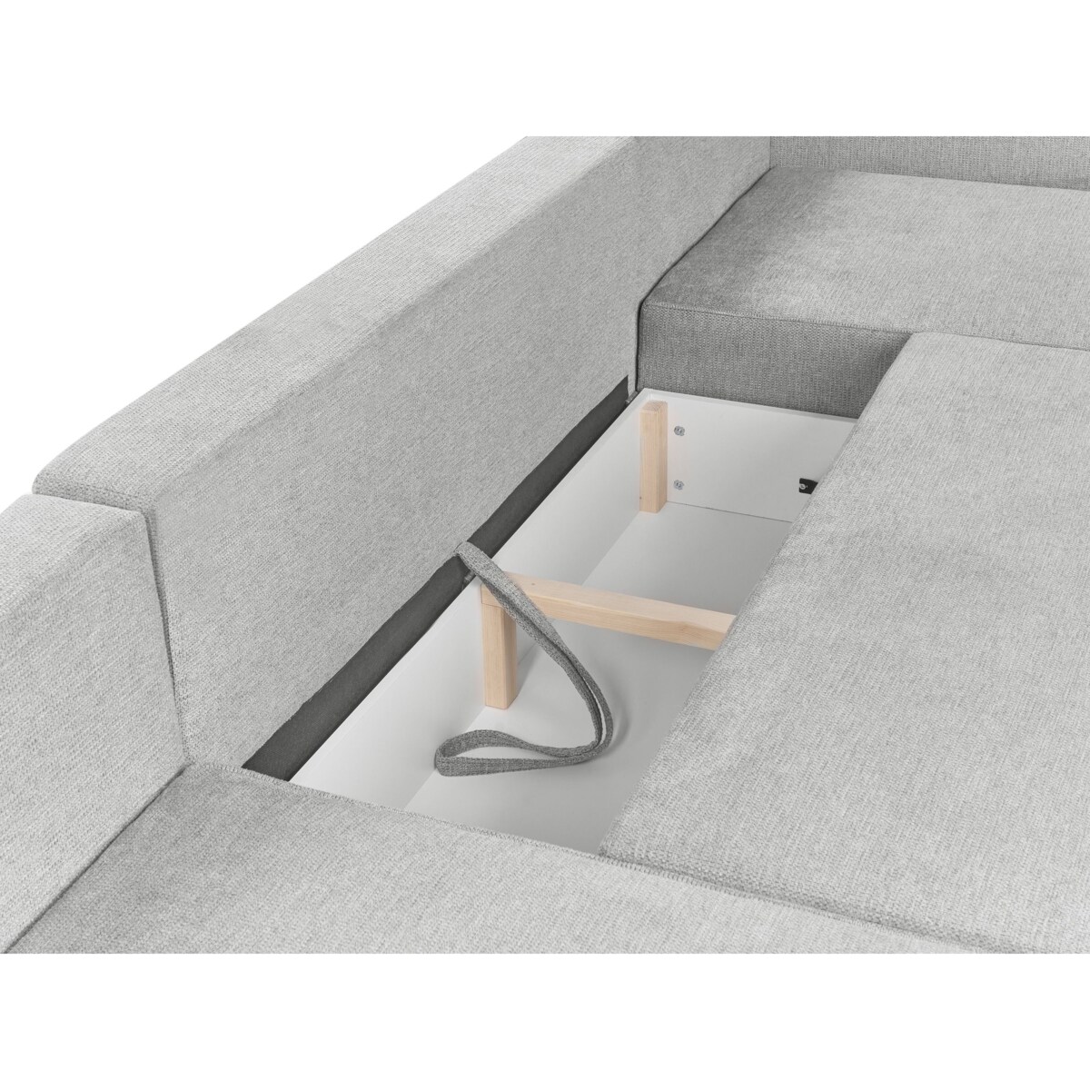 Sofa w kształcie U VATNE Jasnoszary Tkanina Symetryczny