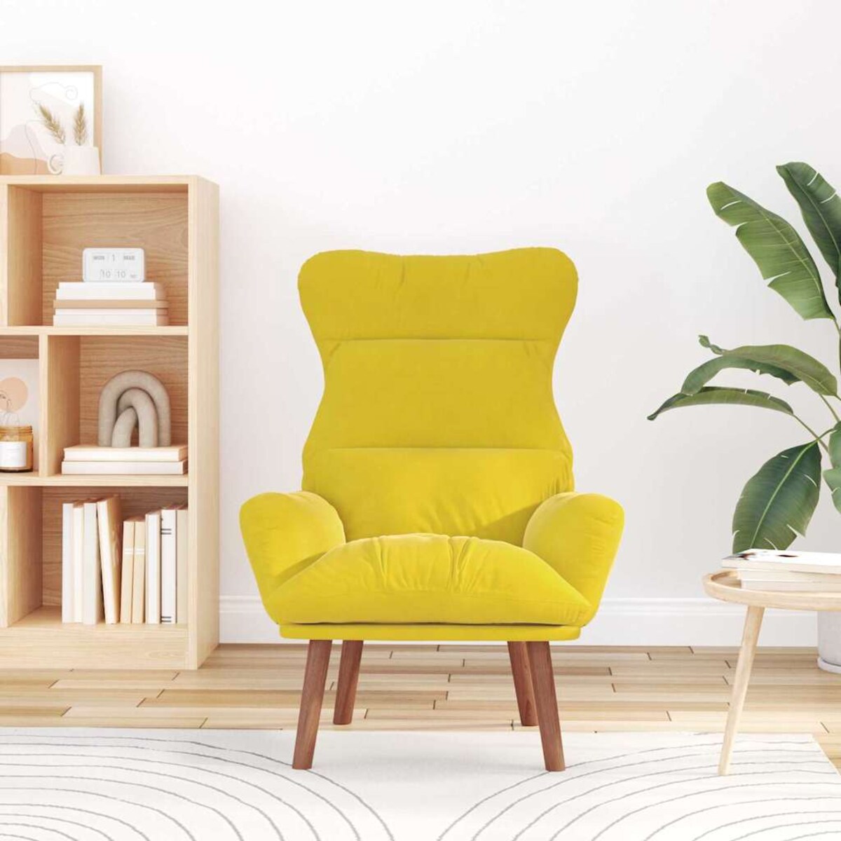 vidaXL Fotel relaksacyjny Żółty 69 x 74 x 93 cm Aksamit