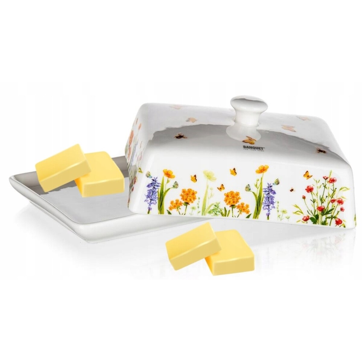 MASELNICZKA pojemnik na masło żywność KWIATY kuchenna prezent upominek box