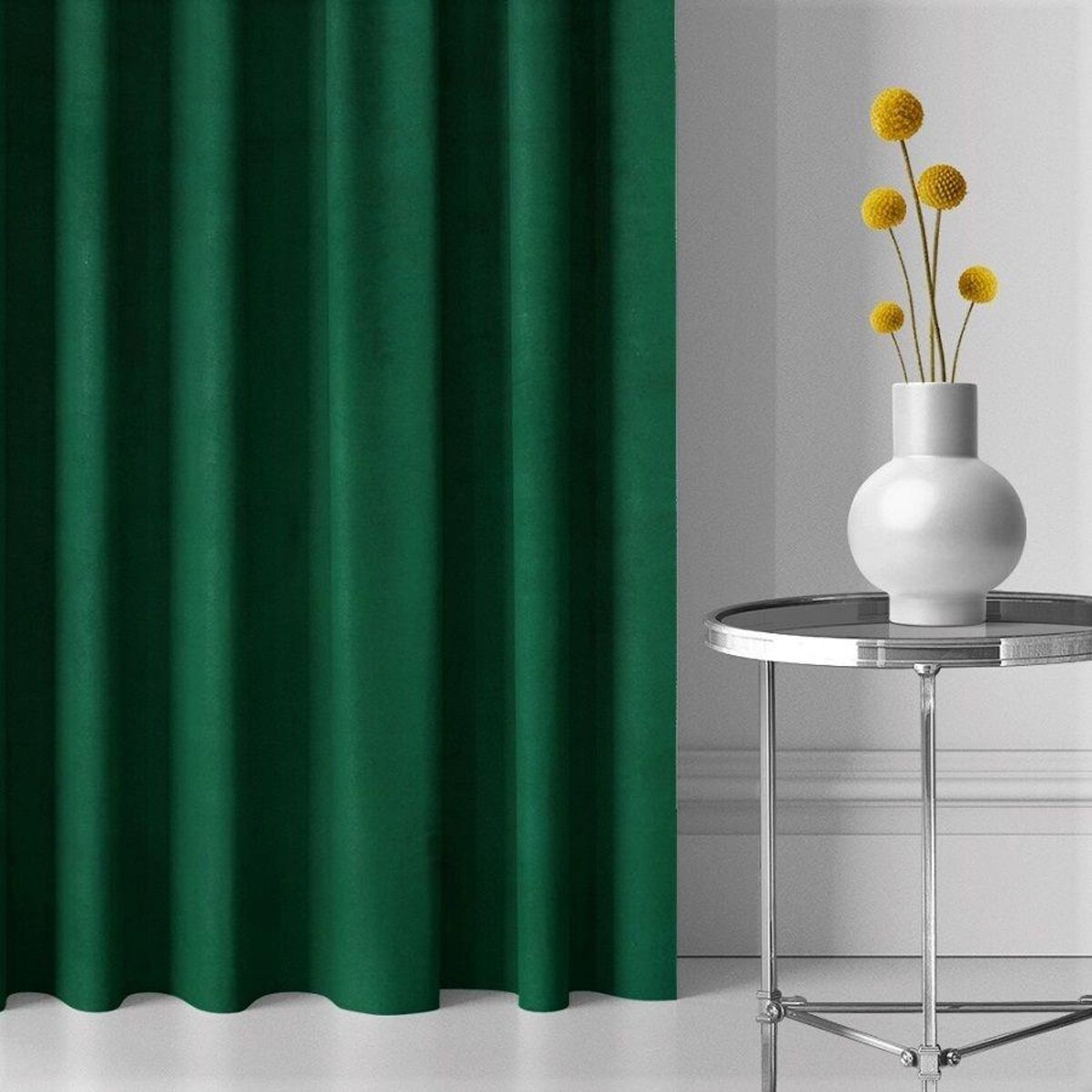 Zasłony welurowe 140x270 butelkowa zieleń na taśmie