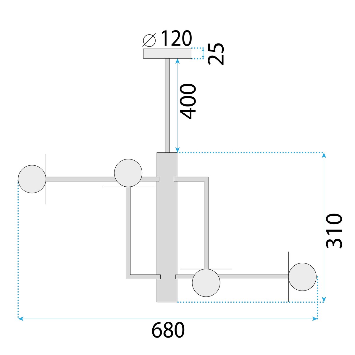 Lampa sufitowa wisząca czarna APP1668-6CP