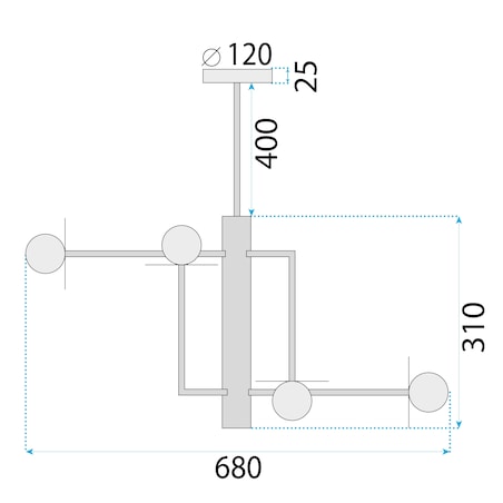 Lampa sufitowa wisząca czarna APP1668-6CP