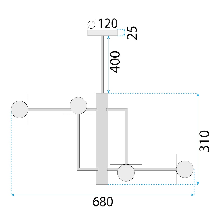 Lampa sufitowa wisząca czarna APP1668-6CP