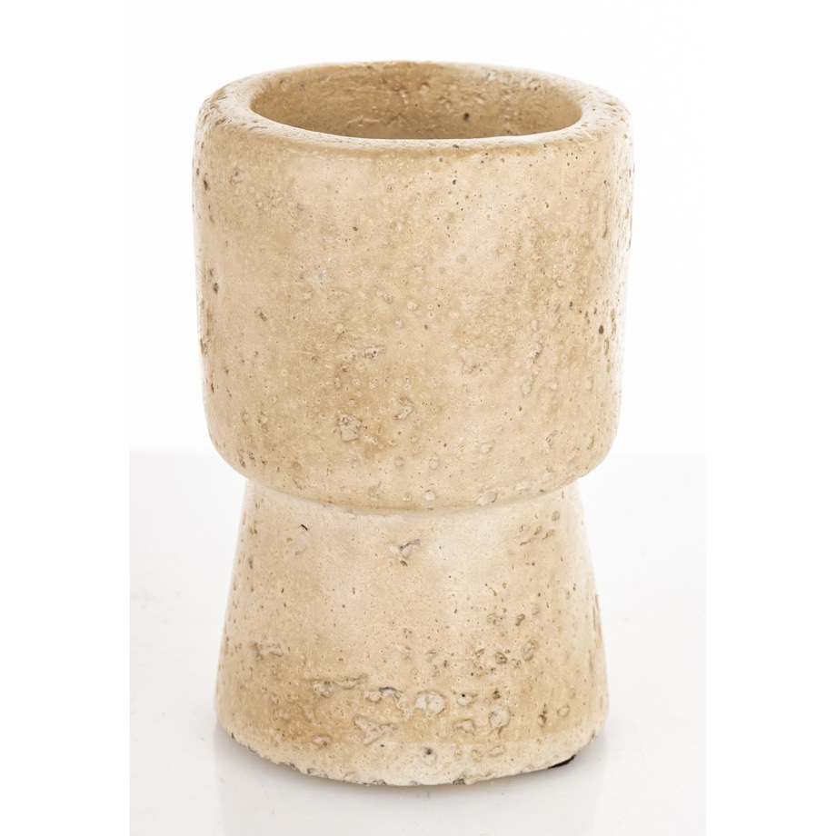 Świecznik cementowy 9x6x6 cm TORING-4 beżowy