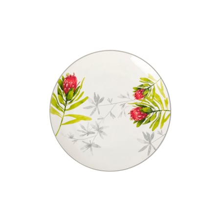 Talerz Deserowy 19 cm 6 szt Kwiatowy Wzór Biały Elegancki Nowoczesny ciasto