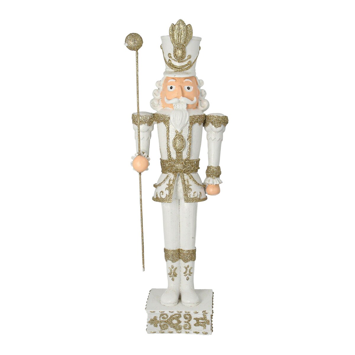 Figurka Dziadek do orzechów 55 cm white boże narodzenie, święta, świąteczne, biały, 18x14x55 cm