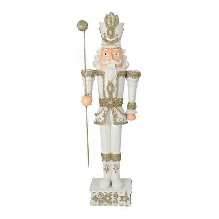 Figurka Dziadek do orzechów 55 cm white boże narodzenie, święta, świąteczne, biały, 18x14x55 cm