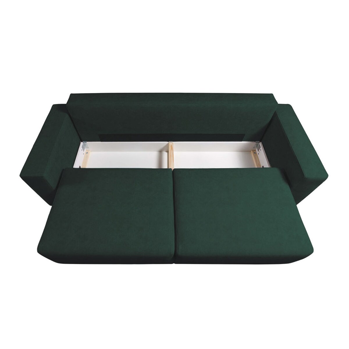 Hesto 3-osobowa rozkładana sofa - ciemnozielona