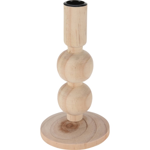 Drewniany świecznik, naturalny, wys. 17 cm