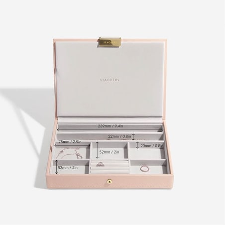 Szkatułka na biżuterię Stackers classic różowo-szampańska z pokrywką