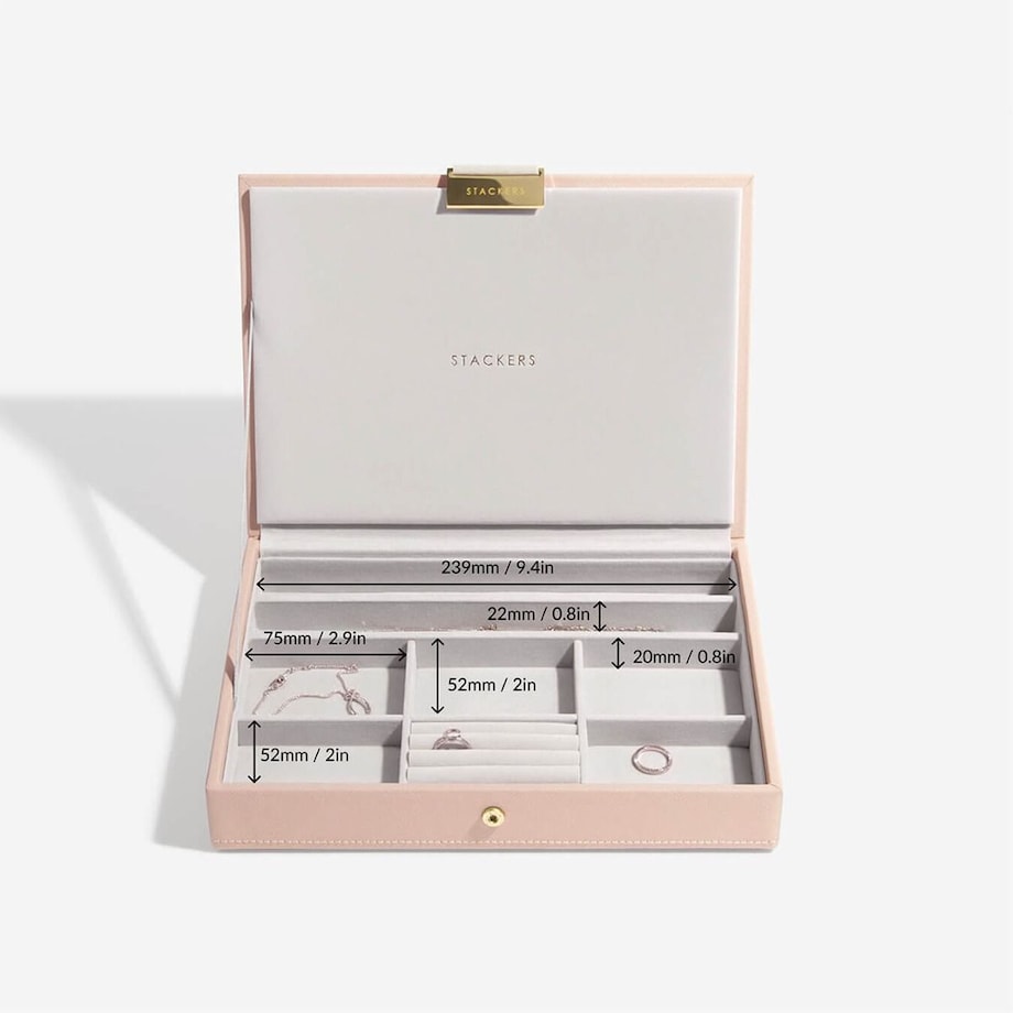 Szkatułka na biżuterię Stackers classic różowo-szampańska z pokrywką