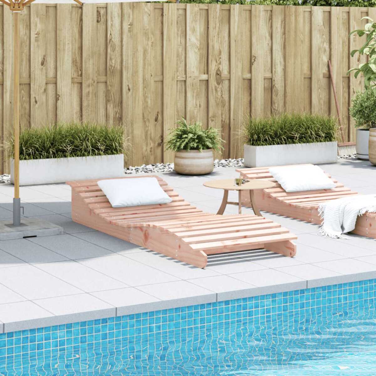 vidaXL Leżak, 205x80x31,5 cm, lite drewno daglezjowe