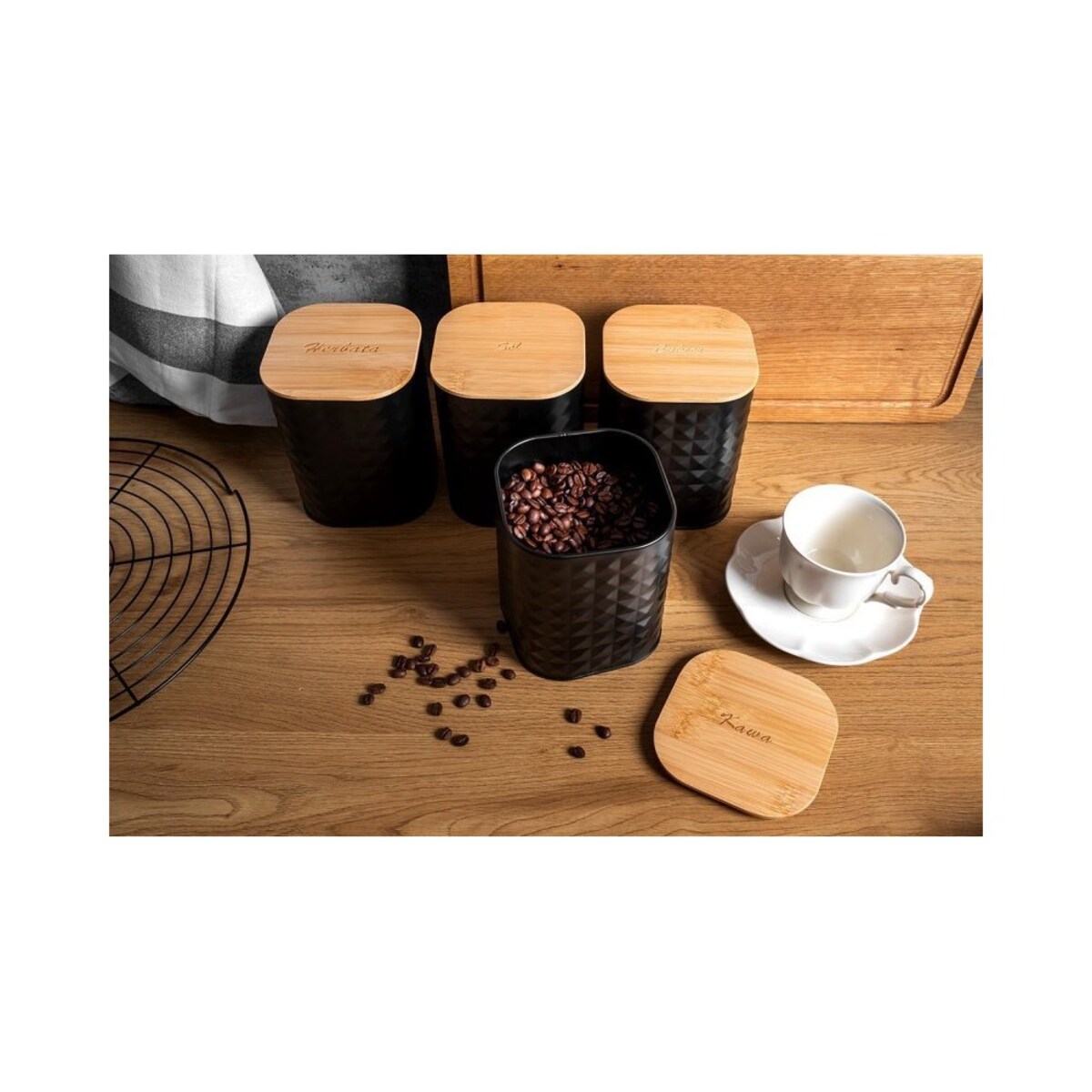 Brunbeste chlebak z zestawem 4 pojemników kuchennych i nożem 63909