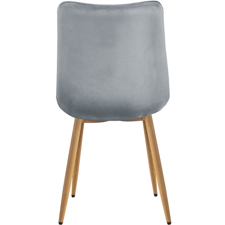 Krzesło tapicerowane do salonu jadalni pikowane welurowe szare