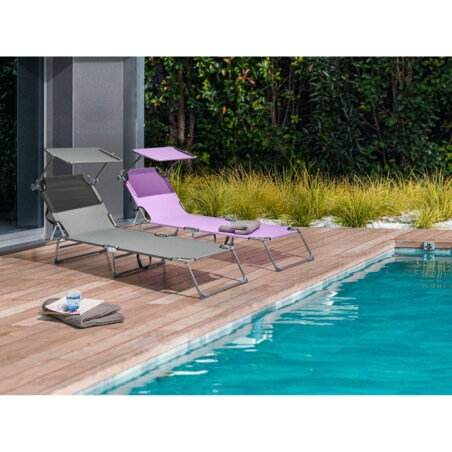 Leżak ogrodowy FOLIGNO Metal Szary