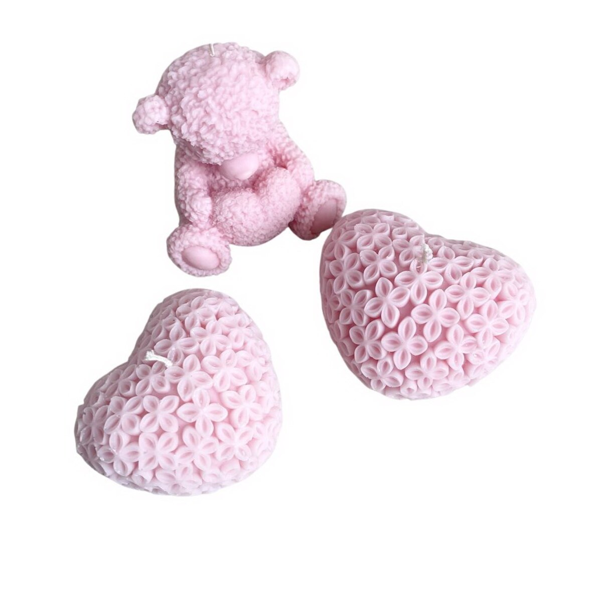 Zestaw prezentowy miś misiu, serca "Baby Teddy Bear " świece ekologiczne sojowe- pudełko prezentowe
