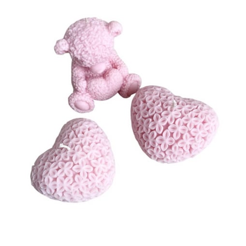 Zestaw prezentowy miś misiu, serca "Baby Teddy Bear " świece ekologiczne sojowe- pudełko prezentowe