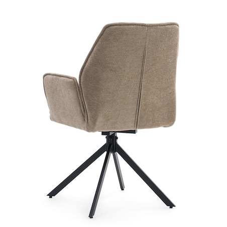 Krzesło tapicerowane obrotowe szenilowe do salonu MERANO beżowe