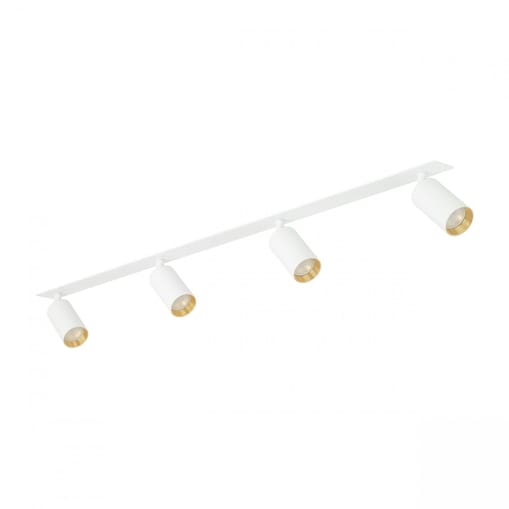 Lampa reflektor podtynkowy poczwórny TK Lighting AMIS WHITE 10813 GU10 biała złoty akcent ruchome spoty 230V