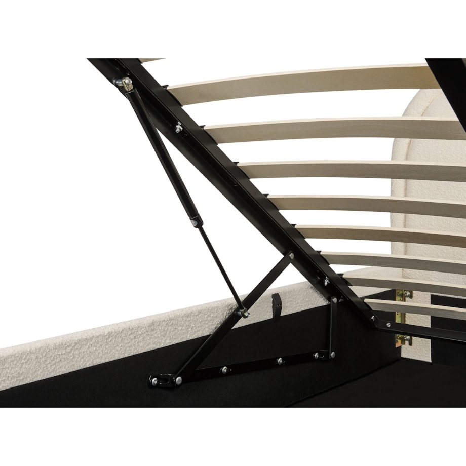 Łóżko z pojemnikiem boucle 140 x 200 cm jasnobeżowe QUILLIEN