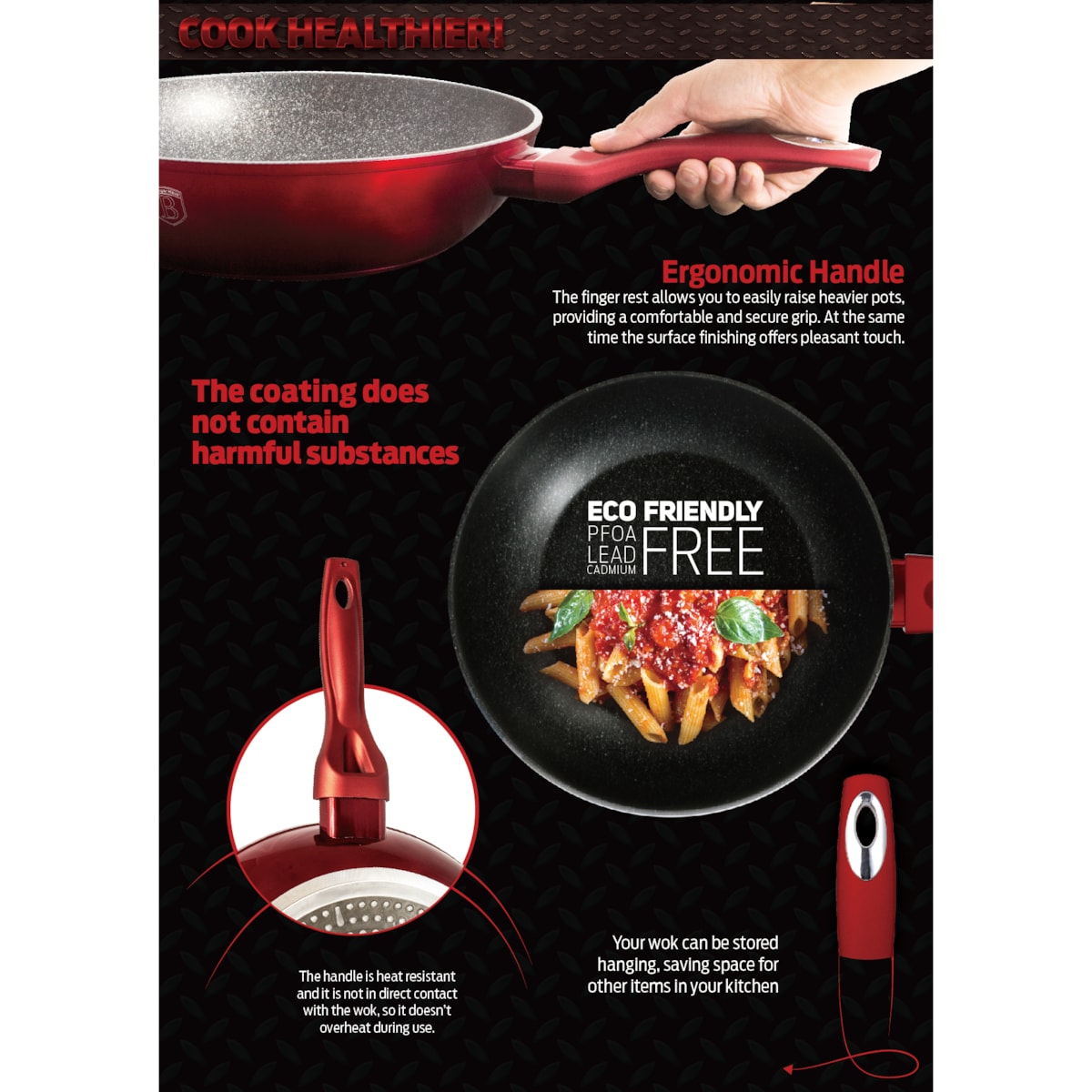 Patelnia Wok 28 cm marmurowa BerlingerHaus BH-1267