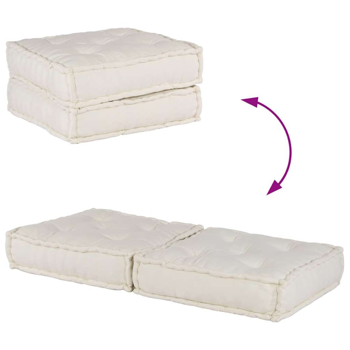 vidaXL 2-osobowa sofa modułowa Kremowy 140x70x36 Tkanina